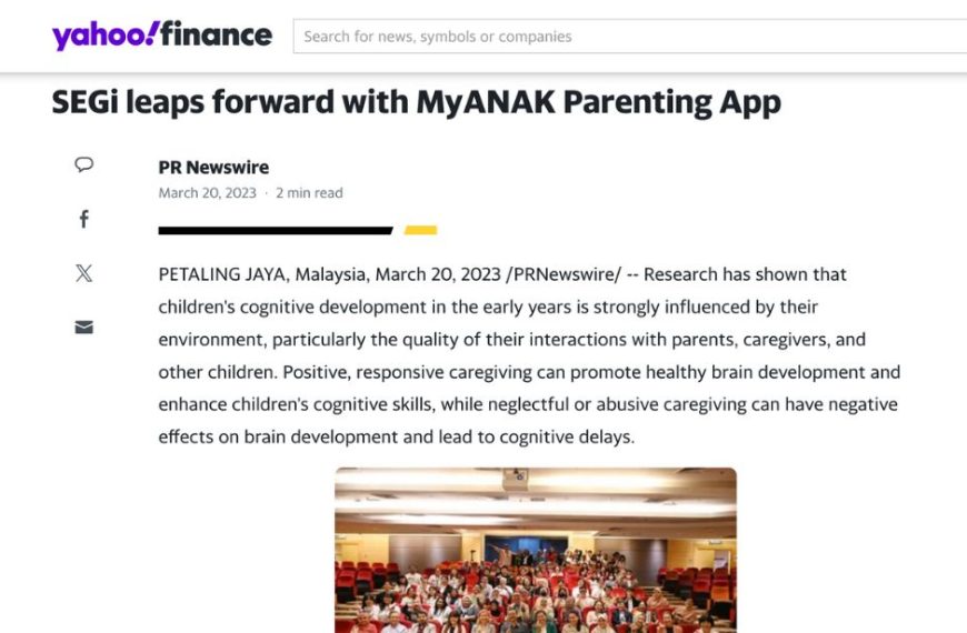 SEGi leaps forward with MyANAK Parenting App