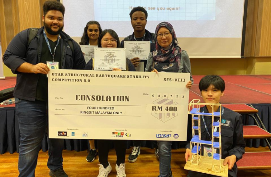 Rising stars of SEGi University shine bright at UTAR Structural Earthquake Stability Competition 8.0