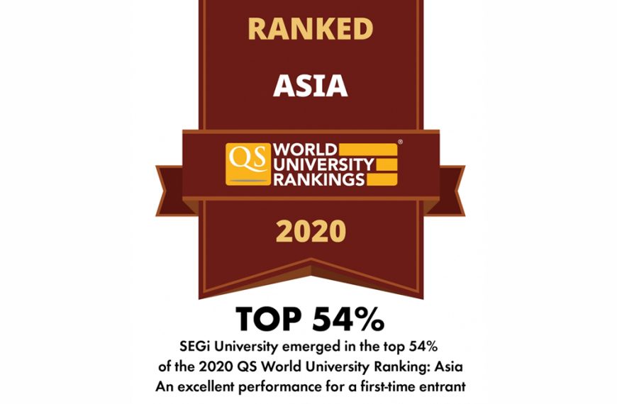 世纪大学首次列入2020年QS亚洲大学排名，名列前54%