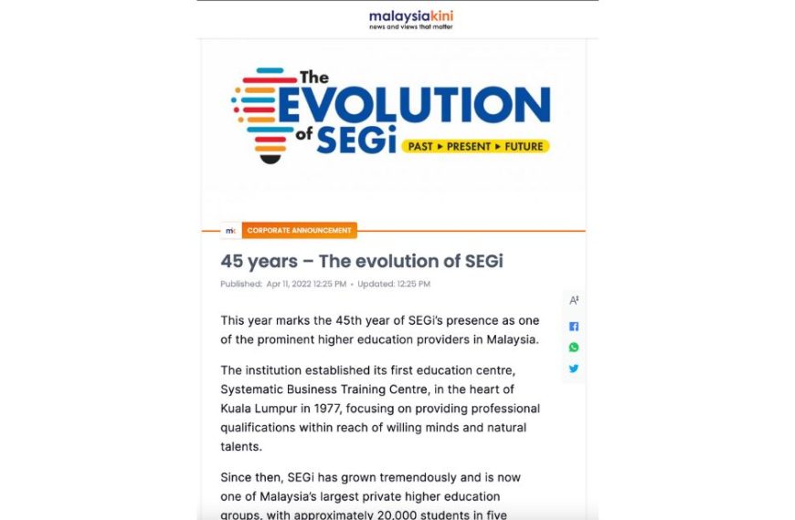 45 years – The evolution of SEGi