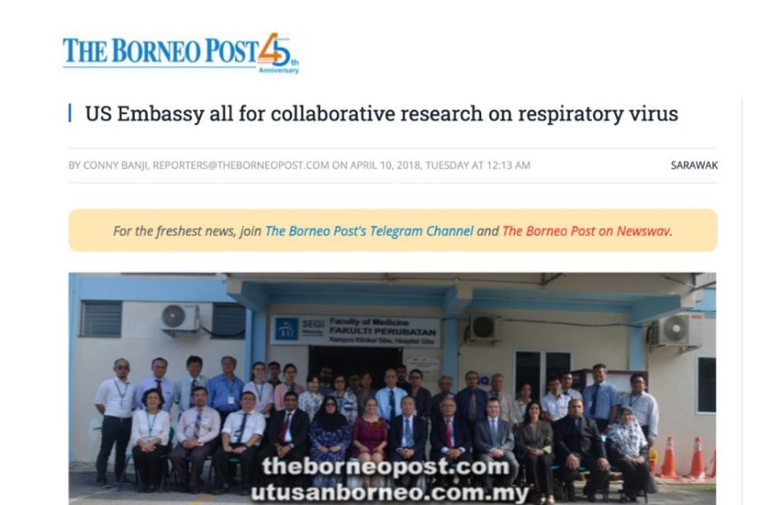 US Embassy all for collaborative research on respiratory virus